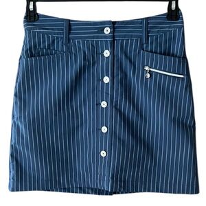 Daily Sports Striped Blue Button-Front Skort Golf Tennis Size 2 Born in Sweden